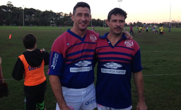 Matt Nable with brother Aaron (left) in 2014. Aaron was diagnosed with motor neurone disease last year.