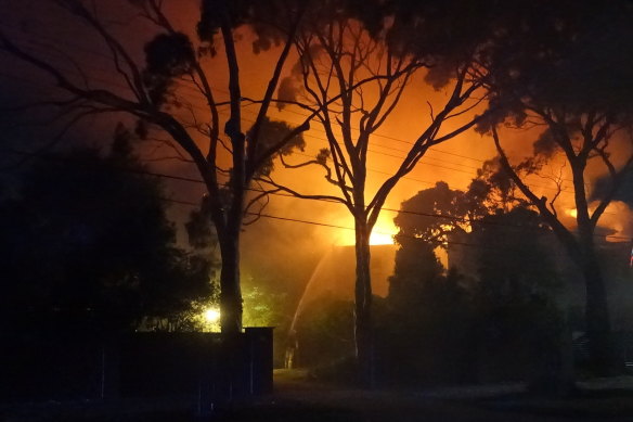 Fire rips through a house in Beaumaris in February 2019. 