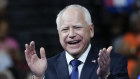 Minnesota Governor Tim Walz, the Democratic vice presidential nominee, at a campaign rally on Tuesday.