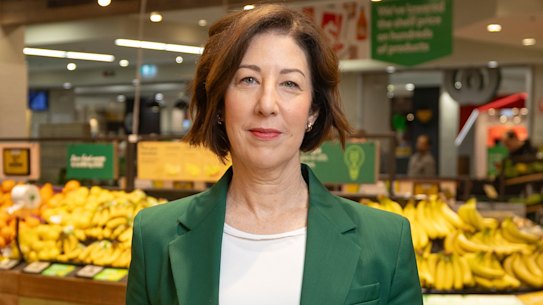 Woolworths chief executive Amanda Bardwell in the Macquarie Park Woolworths store.