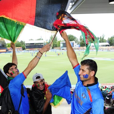 Afghanistan fans support their team at the 2015 World Cup in Australia