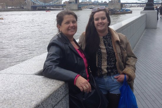 The author and her daughter, Kate, in London in 2014.