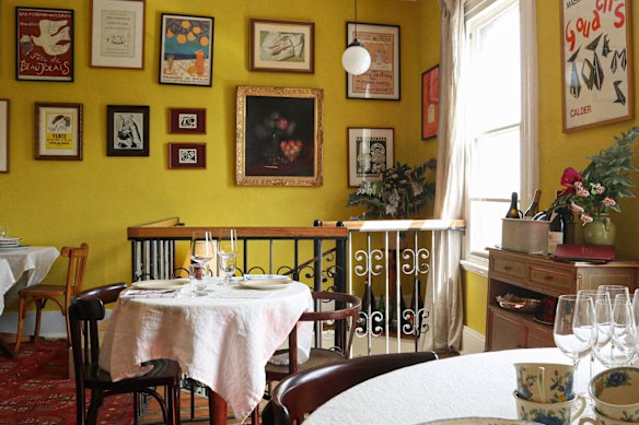 Inside Bar Merenda’s intimate second-storey dining room, Bistro Merenda.