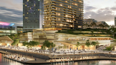 An artist’s impression of Mirvac’s $2 billion Harbourside redevelopment project at Darling Harbour, Sydney.