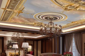 Ceiling created by Artnow International for the Kyiv mansion of Ukraine steel magnate Rinat