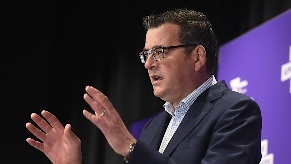 Premier Daniel Andrews on Sunday. 