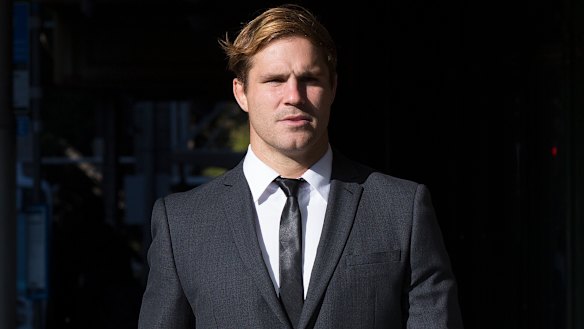 Jack de Belin arrives at court last month.