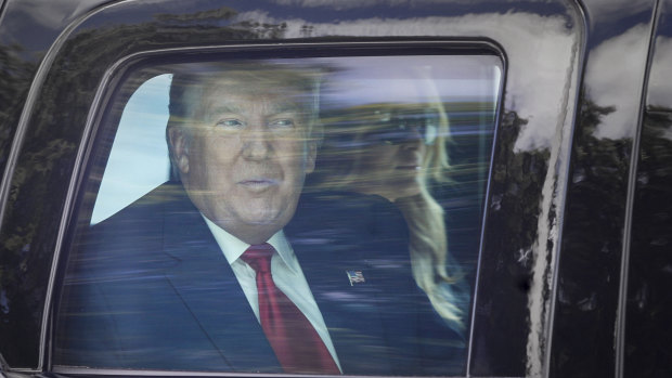 Donald and Melania Trump arrive in West Palm Beach as private citizens.