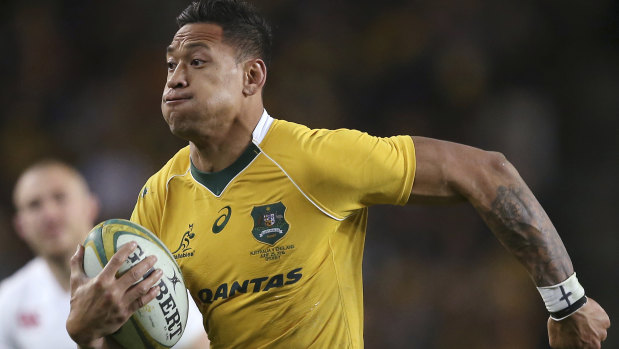 Gone: Israel Folau in action for Australia in 2016.