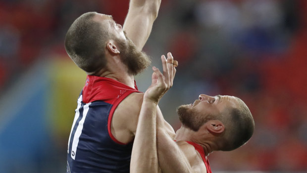 Demon Max Gawn and Suns' Jarrod Witts were a match for each other.
