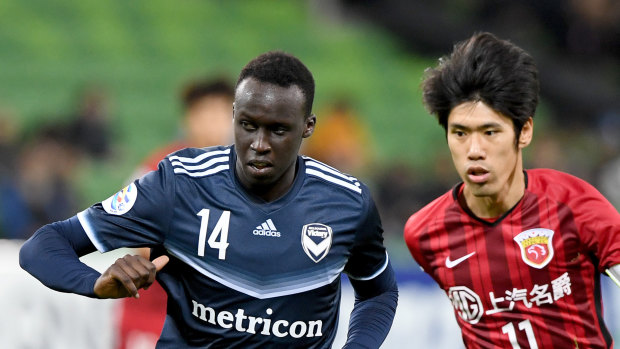 Victory's Thomas Deng is part of the Socceroos' train-on squad.