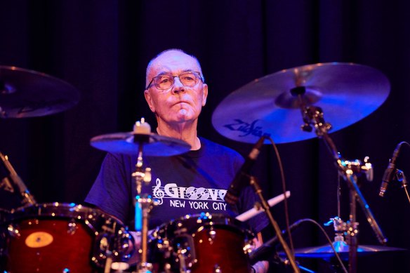 Lex Lasry on the drums in 2018 for his band The Lex Pistols.