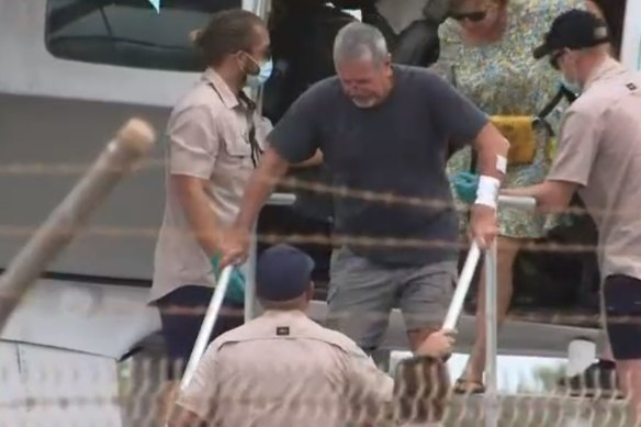 Injured passengers being transported after a boat capsized in the Kimberleys.