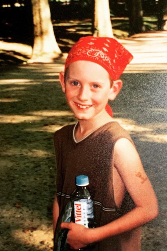 Nine-year-old Elliot  rocking the Y2K 
bandanna craze.