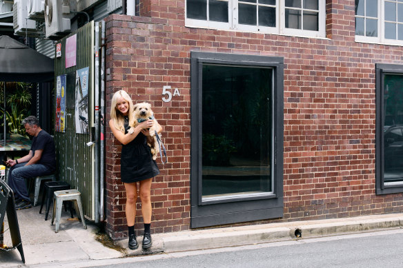 Hannah Wagner outside the soon-to-open Dark Blue in Fortitude Valley.