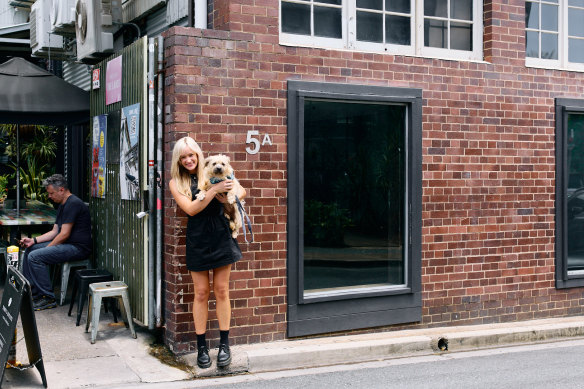 Hannah Wagner outside the soon-to-open Dark Blue in Fortitude Valley.