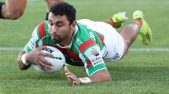 Alex Johnston is on track to break the record for number of tries in an NRL season.