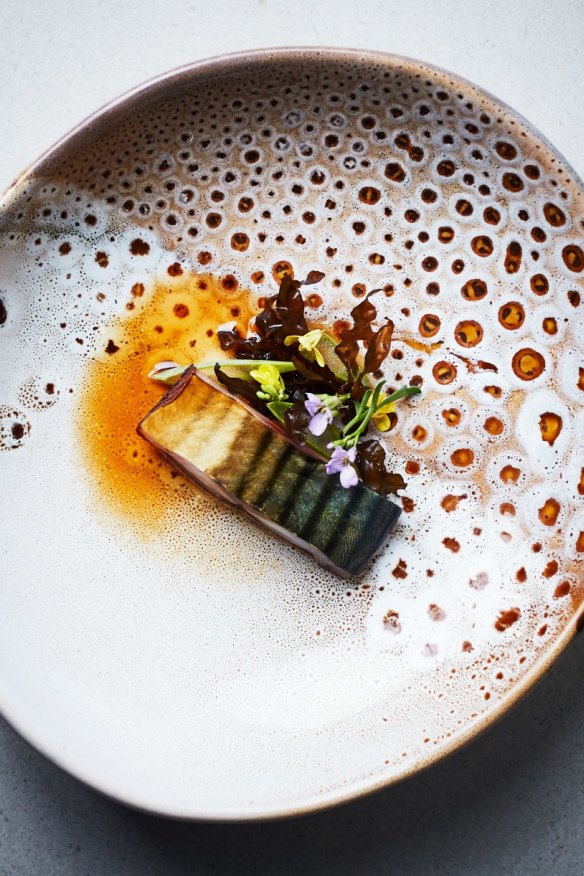 Bonito cured in smoked honey.