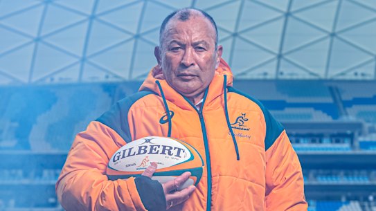 Eddie Jones at Allianz Stadium at Moore Park in Sydney in June.
