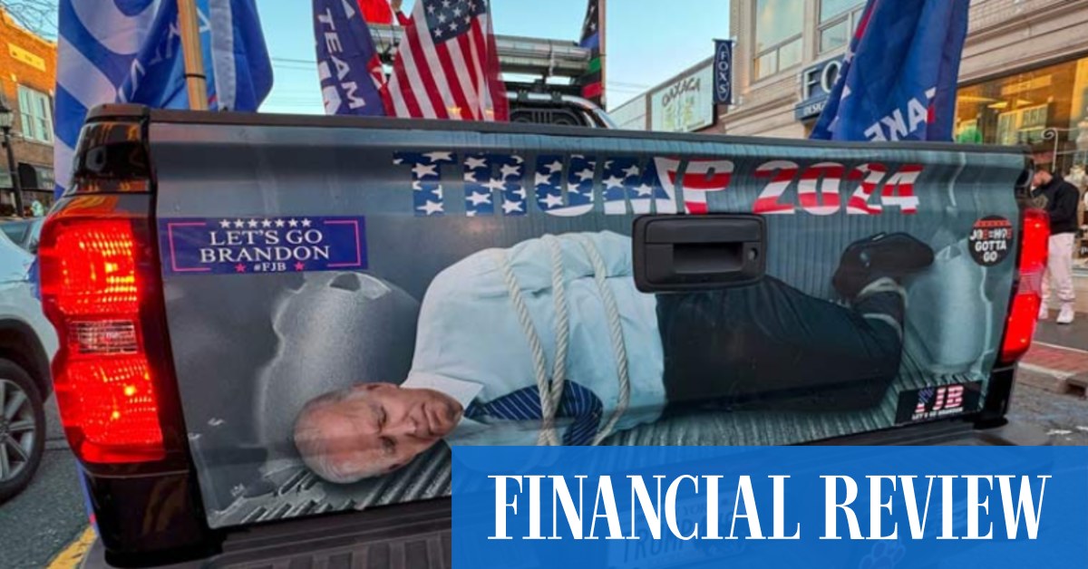 Trump accused of inciting violence with image of hog-tied Biden
