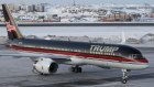 Donald Trump’s personal jet, carrying his son, arrives in the Greenland capital Nuuk on Monday.