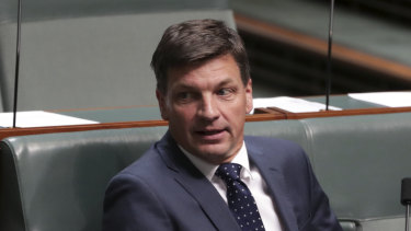 Angus Taylor says he told Josh Frydenberg about the enforcement action against a farm his family owns a stake in. 