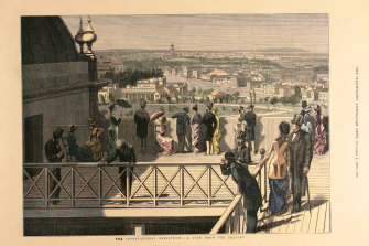 The promenade deck seen in a lithograph from 1880.