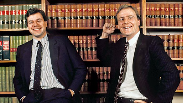 Victorian Liberal Party president Michael Kroger and the candidate for Higgins, Peter Costello.