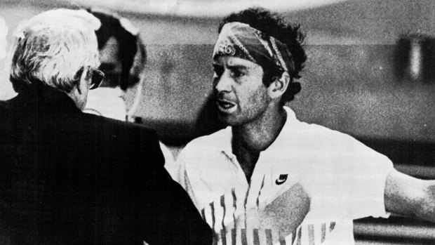 John McEnroe argues with the Australian Open tournament in 1990.