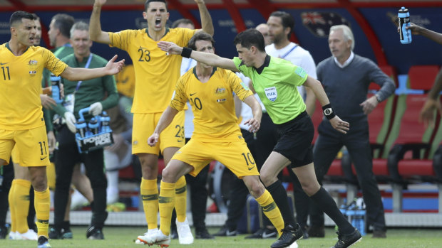 VAR works against Australia at the 2018 World Cup.