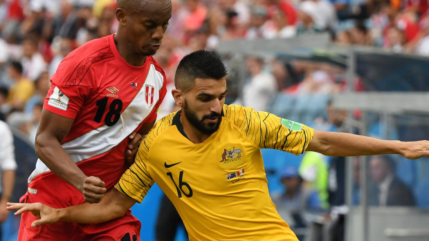 Attacking fullback: Aziz Behich is excited for the immediate future with the Socceroos ahead of the clash with Kuwait.