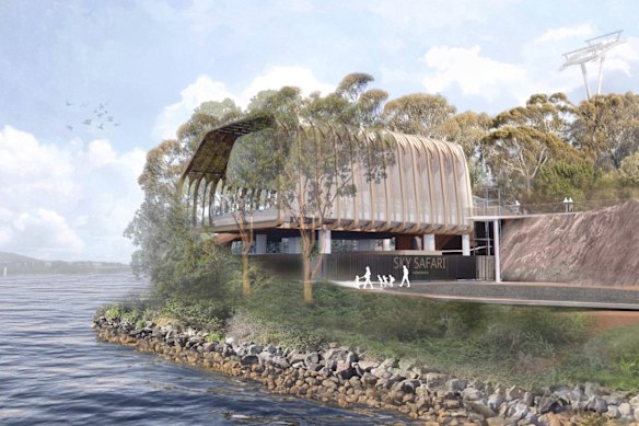 The revised design for the lower station of Taronga Zoo’s proposed Sky Safari on Sydney’s lower north shore.