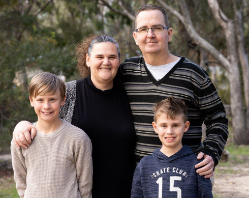 Loving life: Brendan Cole with his wife, Kirrily, and sons Braxton, 12, and Callen, 9.