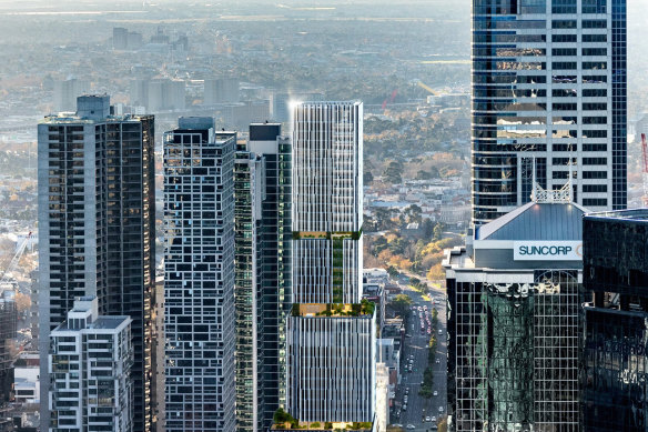 The Skidmore, Owings & Merrill-designed building at 600 Lonsdale Street. 
