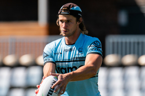 Mind’s eye: Nicho Hynes at Sharks training.