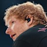Ed Sheeran performs at Marvel Stadium on Thursday night.