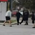 A 14-year-old boy, part of a gang of teens, was filmed taunting a Good Samaritan (dressed in a white jumper) and surrounding him outside a fast food outlet in Falcon, south of Perth.