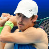 Alex de Minaur practices ahead of the United Cup in Sydney.