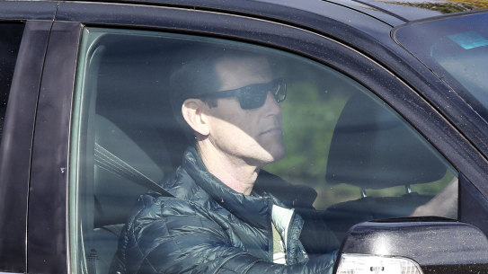 Ben Roberts-Smith departs a property in Perth, Western Australia, after arriving back in the country following his defamation loss.