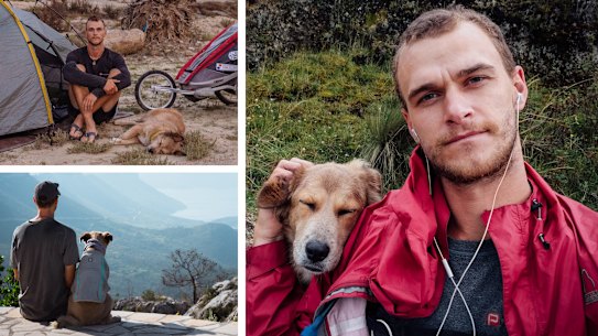 Tom Turcich is walking around the world with his dog Savannah.