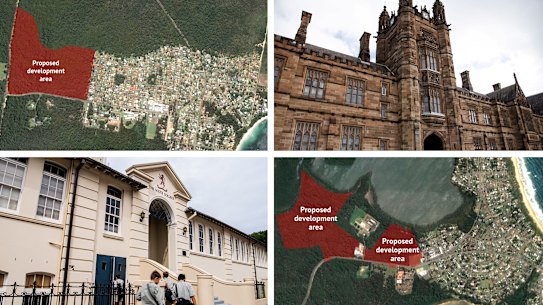 The land clearing projects set to benefit private school and Sydney University