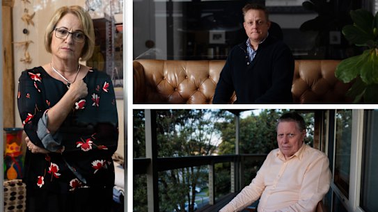 Clockwise from left: Margaret Faux deplores the state of Medicare; Dr Austin Sterne; Dr Tony Webber