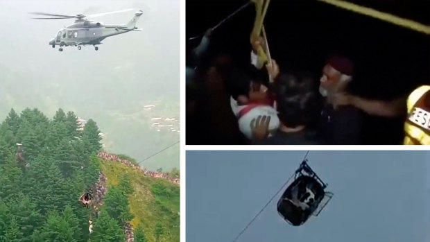 Seven children, one teacher rescued from dangling cable car in Pakistan