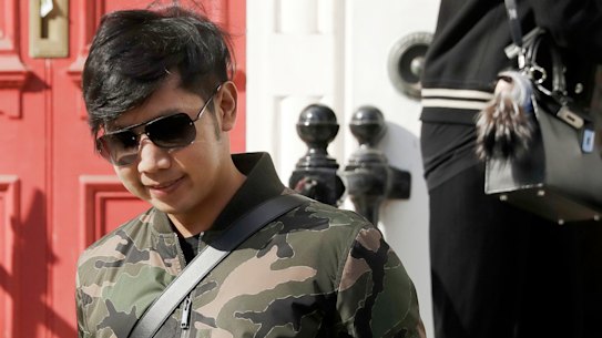 Vorayuth 'Boss' Yoovidhya, whose grandfather co-founded energy drink company Red Bull, in London in 2017. There's a new warrant for his arrest.