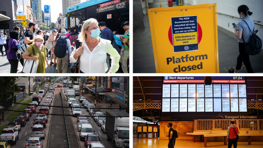 The shutdown of Sydney’s train services on Monday left thousands stranded.