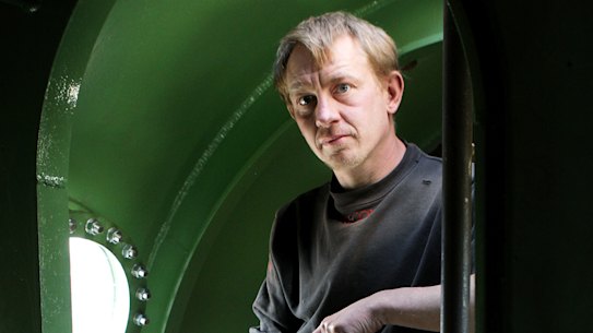 Submarine builder Peter Madsen in his vessel in 2008.