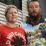 Husband and wife Doug Richardson and Alyse Dorbis-Richardson are considering their future in Lismore after more than three years rebuilding their flood-damaged home.