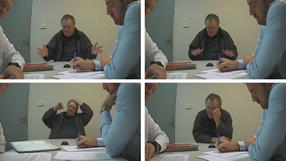 Scott Phillip White being interviewed by police in May 2020.