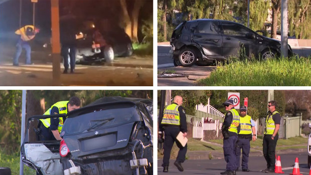 Police rushed to the intersection of Towradgi Road and Memorial Drive, finding a black Holden Barina that had slammed into a traffic control light early on Tuesday morning.