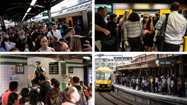 The failure of the digital trains radio system halted all services at 2.45pm, leaving Sydney’s major stations flooded with commuters.